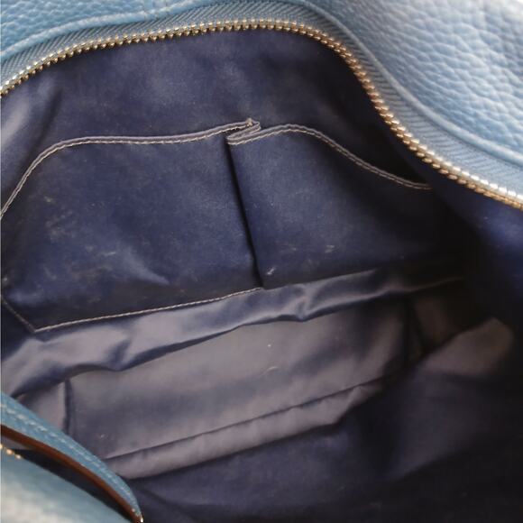 Coach Brooke Pebbled Leather Hobo Convertible Purse F17165 Blue $358 - Picture 10 of 11